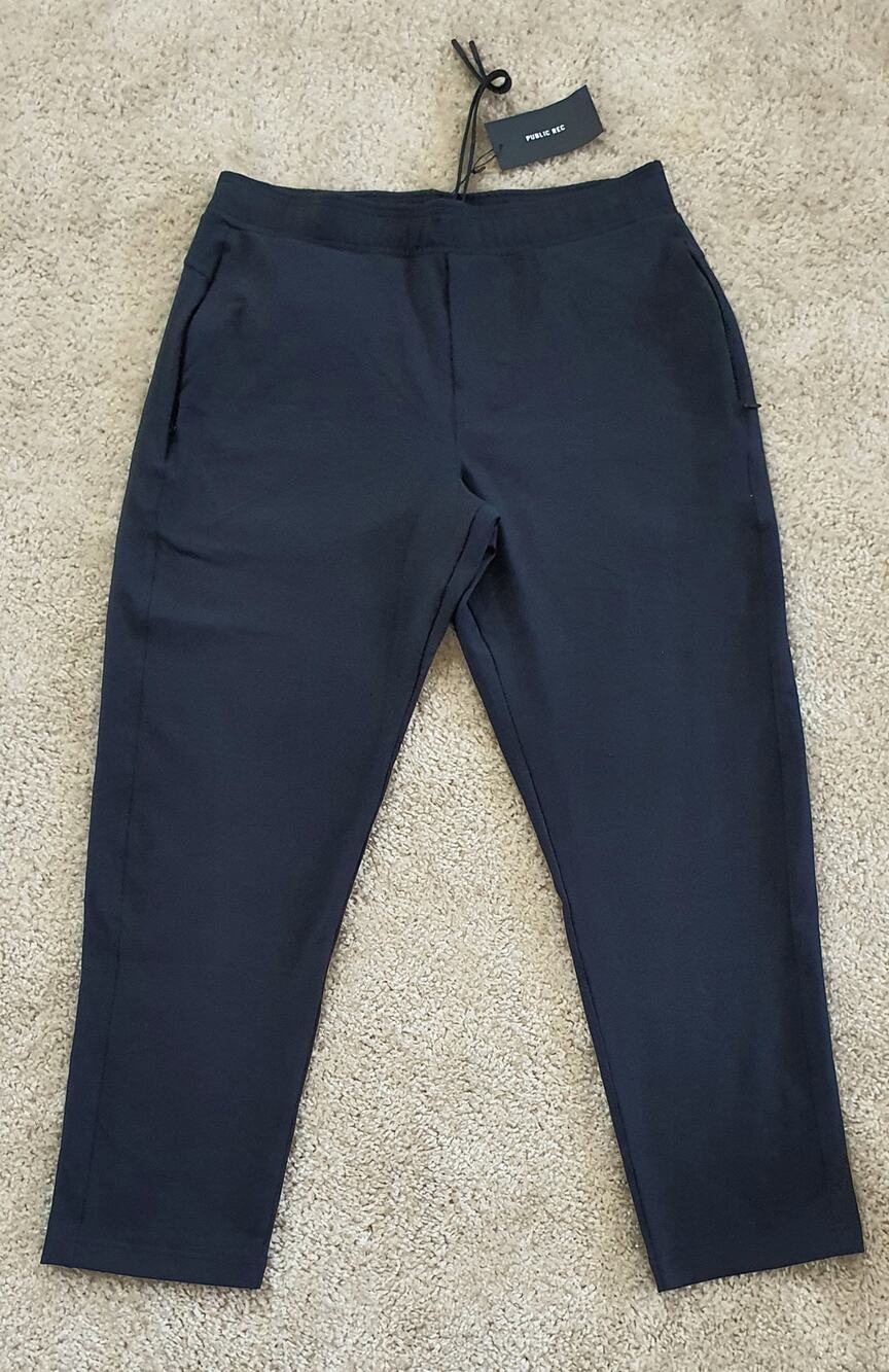 Public Rec NWT Daymaker Jogger Pants Straight Slim Leg Mens 34/30 Black Relaxed